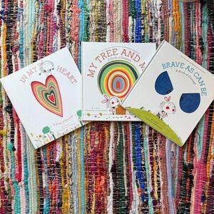 Set of 3 Illustrated Board Books - Colorful Hearts & Rainbows